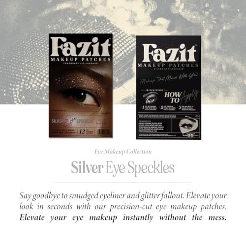 Fazit Makeup Patches - Silver Eye Speckles - Glow Up Make-Up Patches - Cute Glitter Makeup Accessories for Women - Cosmeti...