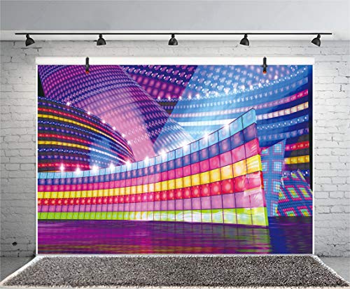Leyiyi 7x5ft Hall Lights Backdrop Night Club Neon Light Abstract Hall Rock Music Banquet Steam Punk America Fiesta Photo B...