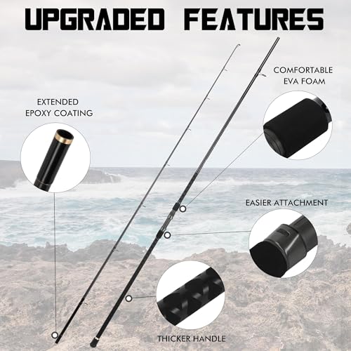 LITTMA Conventional Saltwater Fishing Rods with Fuji Ring Heavy Duty 9/10/11/ 12ft Portable Graphite Surf Casting/Spinning...