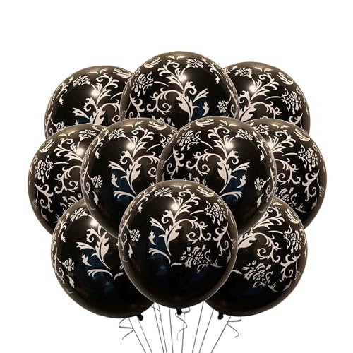 Masquerade Balloons Latex 12 Count, Masquerade Party Supplies, 12 Inch Standard Size, Masquerade Theme Event Balloon (Black)