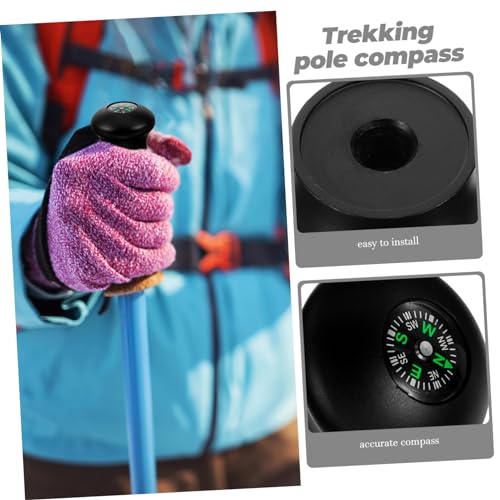 SUPVOX Trekking Pole Compass Climbing Sticks Accessory Trekking Pole Head Compass Universal Hiking Caps Walking Stick Head...