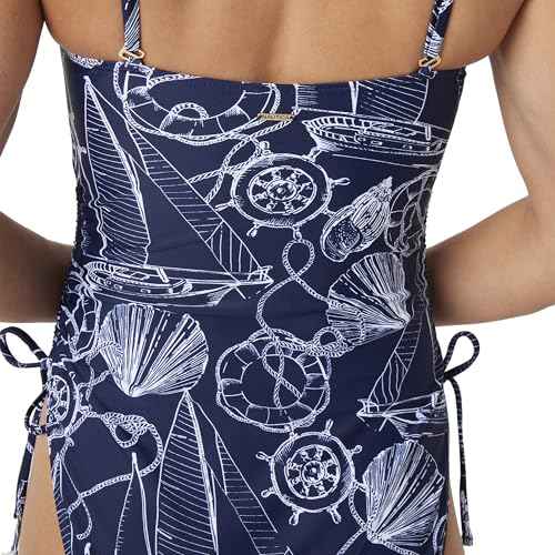 Nautica Women's Swimsuit? Bandeau, Slimming Tummy Control, Strap, Quick-Dry, Removable Pads, UPF 50+