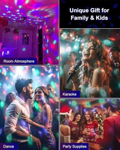 Luditek 2-Pack Sound Activated Party Lights with Remote Control, Disco Ball Light, DJ Strobe Lamp for Home Room Dance Part...