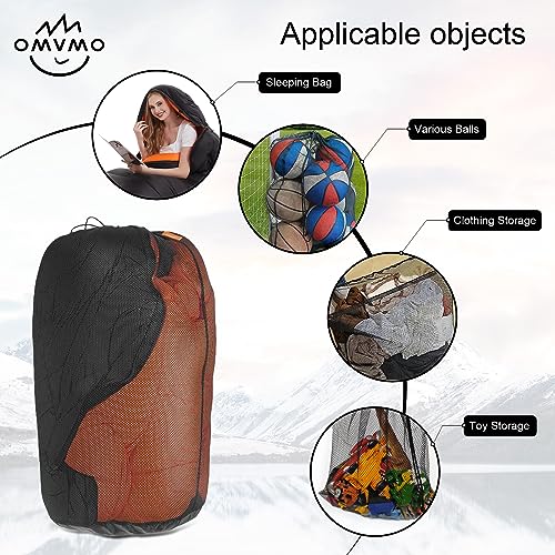 OMVMO 1Pcs100L Mesh Sleeping Bag Storage Sack Stuff Sack Mesh Laundry Bag Drawstring Bag,Tear-Resistant Polyester Mesh,300...