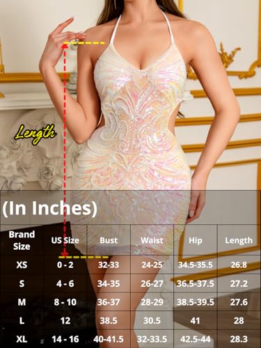 ShawGobow Sequin Dress for Women,Glitter Sparkly Backless Bodycon Mini Dresses,Sexy Concert Outfits Prom Homecoming
