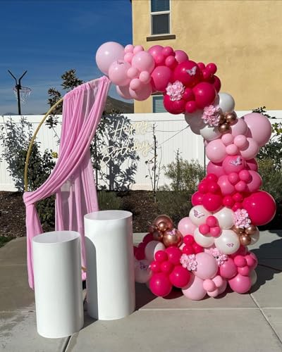 KBZVNAF Pink Latex Balloon Set - 60 Packs 12 Inches Metallic Chrome, Pastel, Hot Pink Balloons for Birthday Wedding Baby S...