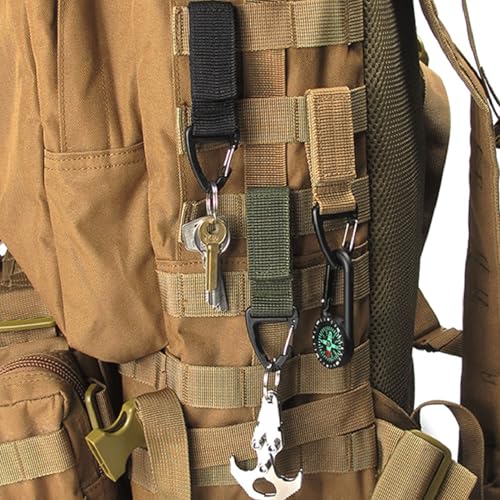 6 Pack Tactical Carabiner Buckle Hook,Keychain Clip for Backpack, Belt, Water Bottle, Outdoor & EDC Use