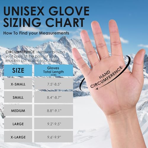 Gilotop Winter Ski Gloves for Men & Women - Waterproof Thermal Windproof with Touchscreen,Non-Slip Grip for Outdoor Skiing...
