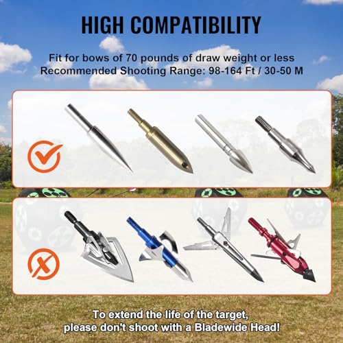VEVOR15 x15 All-Side Shotting Archery Arrow Target, Outdoor Portable Archery Target with Carry Handle, Easy Arrow Removal, Great Visibility, Lightweight, Easy to Transport, Black