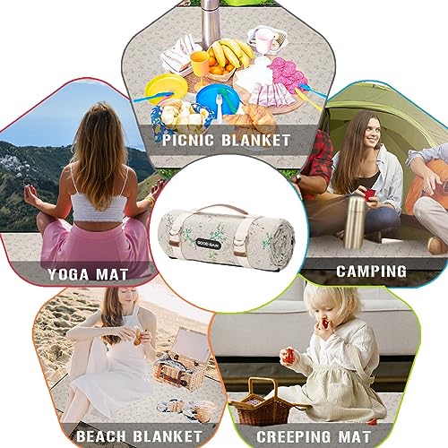 Picnic Outdoor Blankets Waterproof Extra Large - Beach Mat Sand Free Foldable with Carry Strap | Portable Camping Blanket...