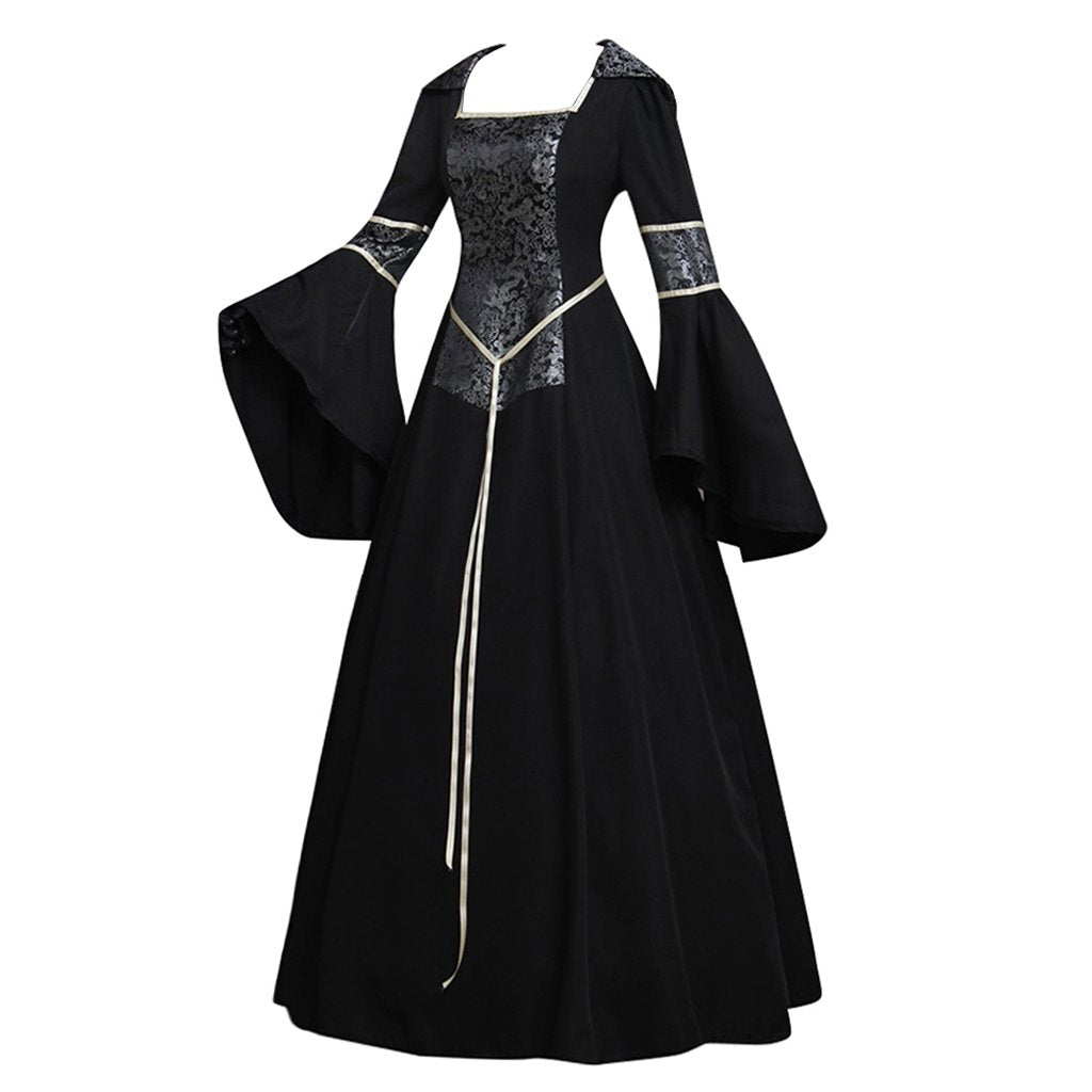 CosplayDiy Women's Medieval Gothic Witch Vampire Costume Dress XL Black