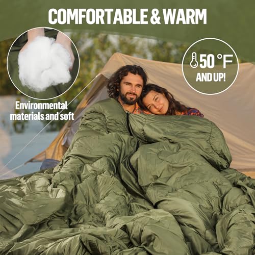 Night Cat Ultralight Tent 2 Person with Double Sleeping Bag and Inflatable Double Sleeping Pad