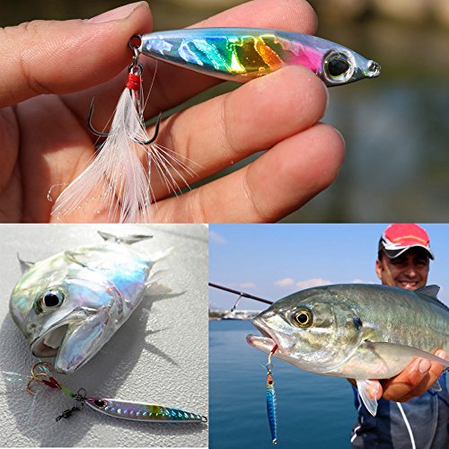 Sougayilang Jigs Fishing Lures Sinking Metal Spoons Micro Jigging Bait