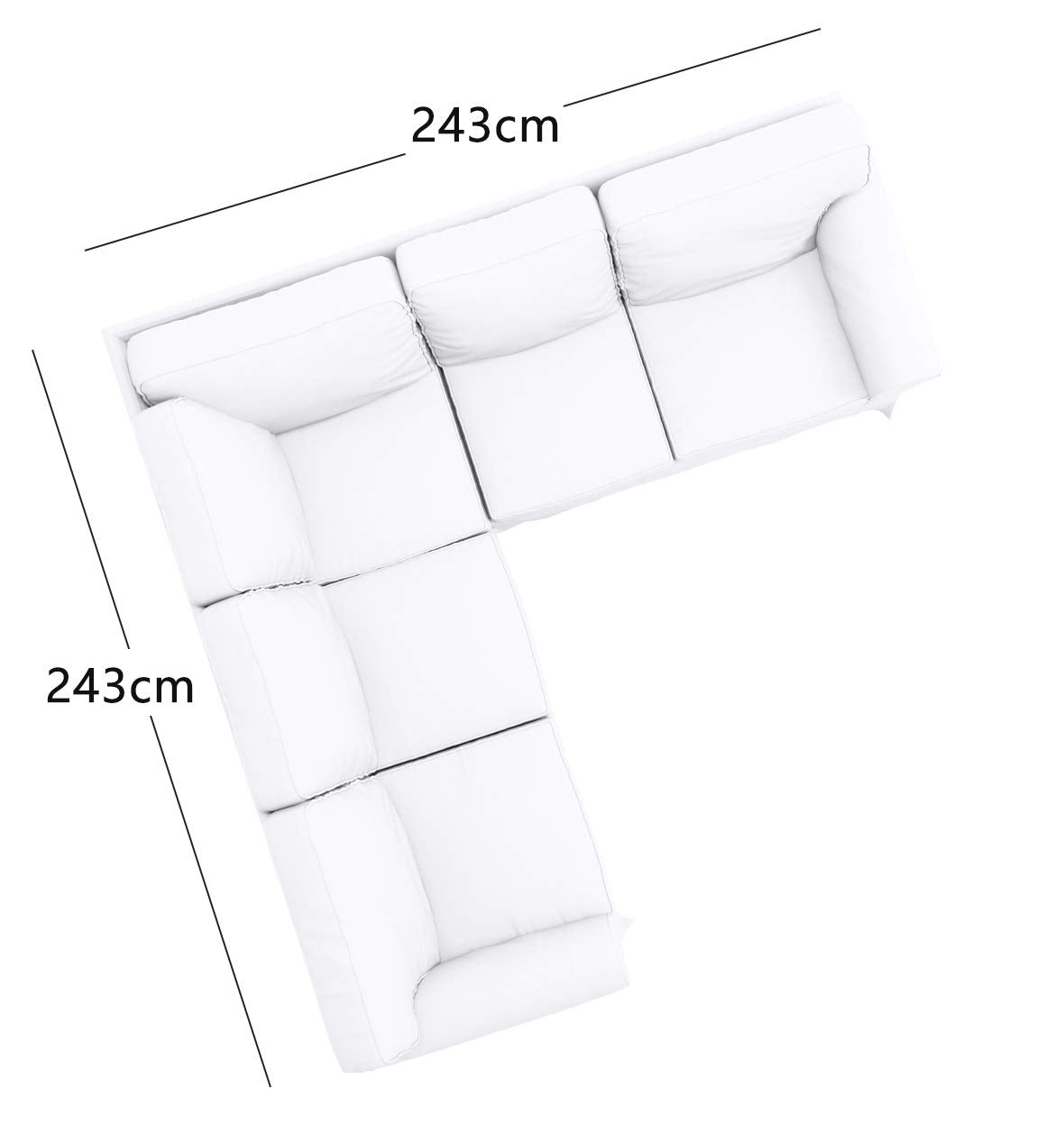 The Thick Polyester Flax Ektorp 2 2 Sofa Cover Replacement Compatible with IKEA Ektorp Corner Or Sectional Sofa Slipcover. (Polyester Flax)