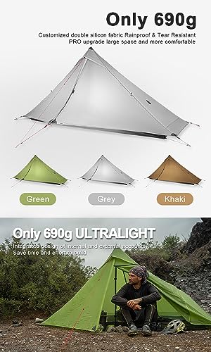 HITUGU 3F UL Gear Lanshan PRO Lanshan Ultralight Tent Ultralight Tent 3-Season Backpacking Tent for 1-Person or 2-Person C...