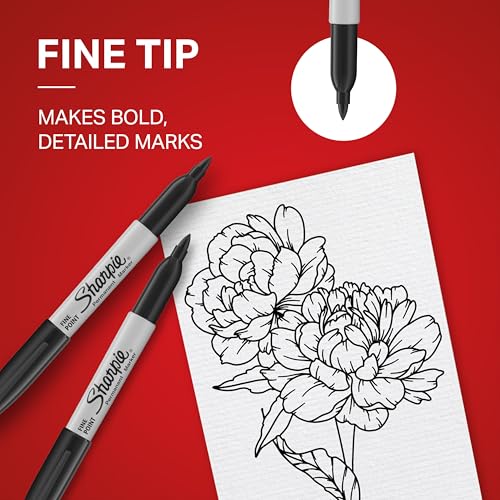 Sharpie Permanent Markers Set Quick Drying And Fade Resistant Fine Point Marker For Wood Plastic Paper Metal And More Draw...