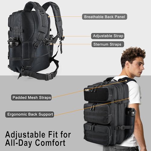 LHI Tactical Military Backpack for Men and Women 25L/35L Army Assault Pack Bag Small Rucksack with Bottle Holder