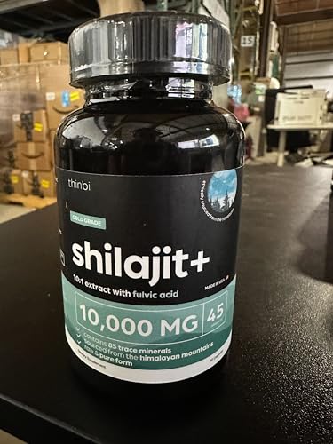 Thinbi Pure Himalayan Shilajit Organic Capsules with Fulvic Acid & Trace Minerals - 90 Count