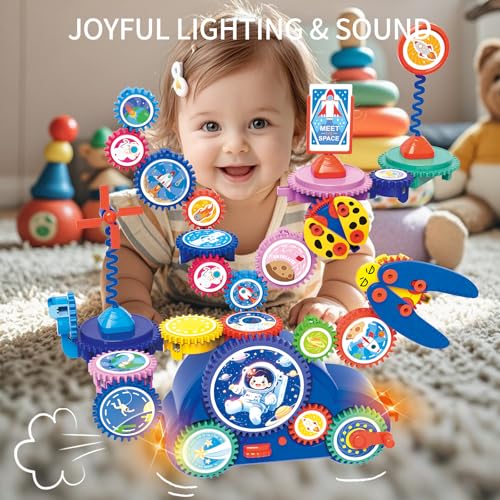 STEM Learning Gears Toys for Boys Girls Age 3+ Years old, Toddler Engineers Building Toy Set for 3-5, 30Pcs Educational Co...