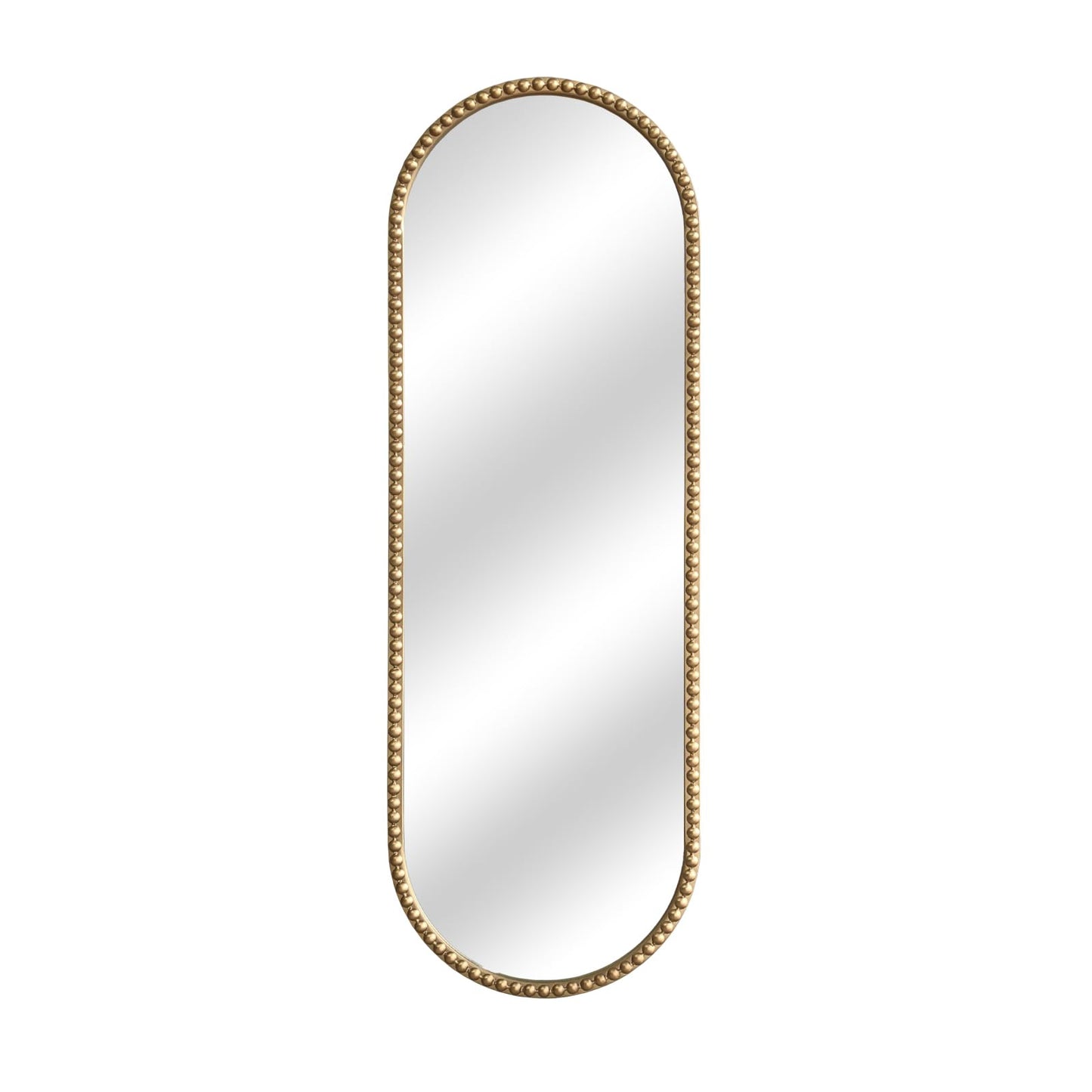 ietat Antique Gold Full Length Mirror Oval Full Body Wall Mirror Baroque Beaded Mirrors Gold Metal Framed Decorative Wall Mirror for Bedroom Entryway 47"X16"