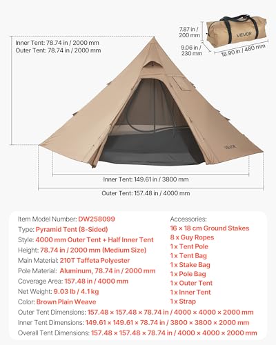 VEVOR Tents Hot Tent for 4 Persons