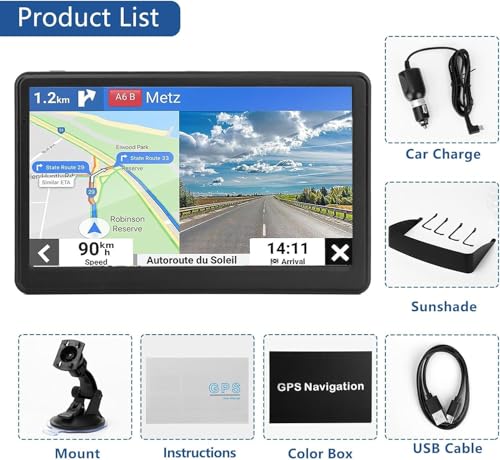 GPS Navigation for Car Truck Drivers 7 inch Navigation Systems for Car with Voice Guidance and Speed Camera Warning 2D&3D ...