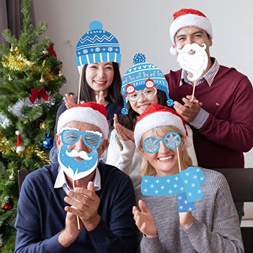 Anor Wishlife Snowman Photo Booth Props,Winter Wonderland Snow Booth Props(25CT)