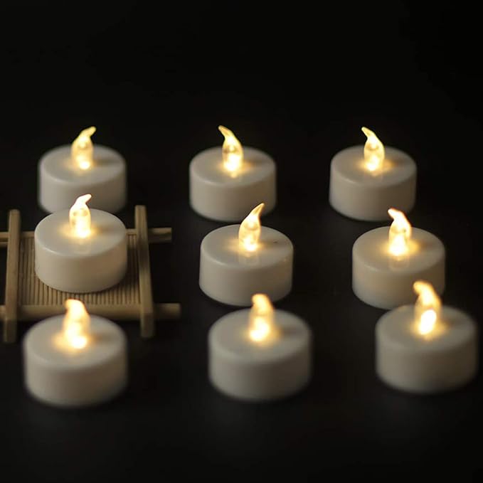 YIWER Battery Tea Lights Candles - LED Tea Lights 200 Hours Pack of 100(Warm White)|50 * 2