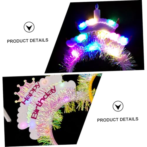 Toddmomy 2pcs Hairband for Birthday Parties Led Headband for Boy Girl and Women Stylish Party Accessory for Celebrations a...