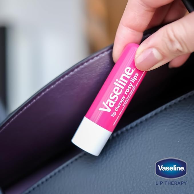 Vaseline Lip Therapy Care Rosy, Fast-Acting Nourishment, Ideal for Chapped, Dry, Cracked, or Damaged Lips, Lip Balm, 24-Pack, 0.16 Oz Each