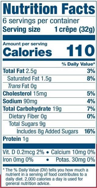 bakerly Strawberry Filled Crepes to go! Non GMO, Free from Artificial Flavors & Colors, Pack of 9, 6-Count (54 Total Crepes)