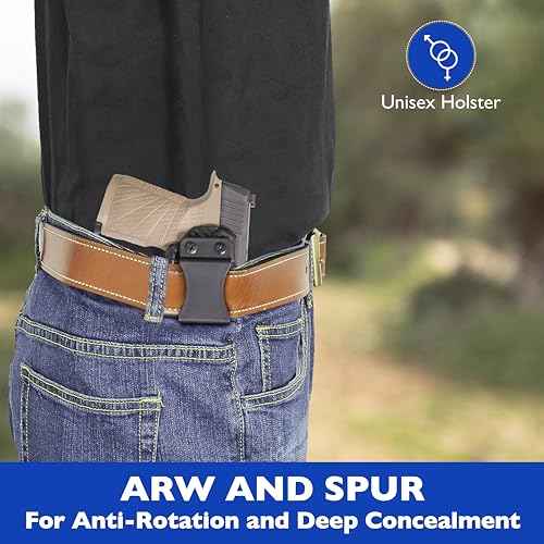 DeSantis Persuader IWB Holster - Concealed Carry Gun Holster with Carbon Fiber Finish, Multi-Cant Center Clip, Fits the Glock 43, 43X, 43X MOS with or without Red Dot Sight - Right Hand Draw, Black