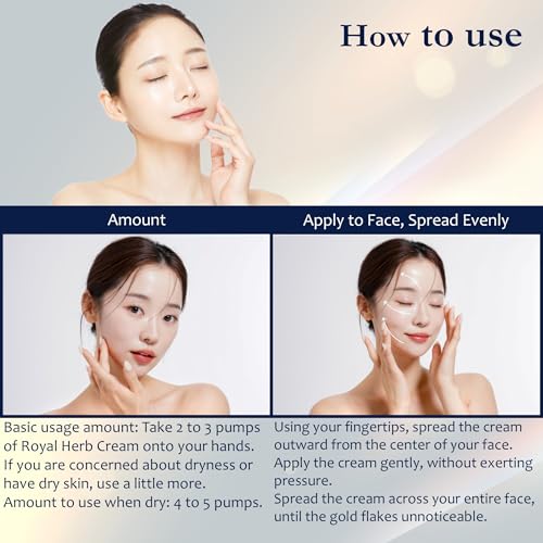 ROYAL HERB 21 CREAM Face, Neck and D?collet? Moisturizer with Aloe Vera, Hyaluronic Acid, Yeast Extract and Gold, 1.76 OZ / 50g