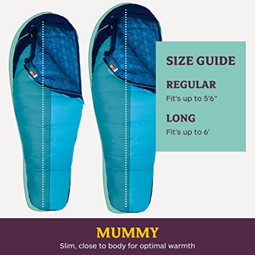 Marmot Women’s Trestles 15° Sleeping Bag | Insulated, Water-Resistant, Left-Zip, French Blue/Harbor Blue