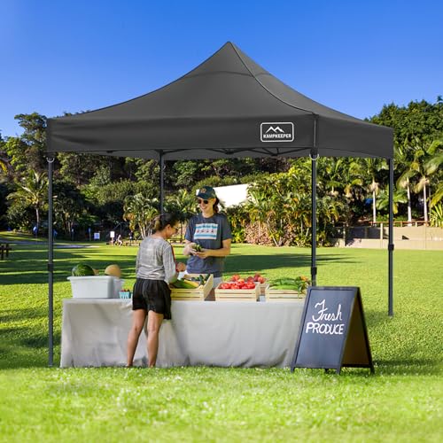 KAMPKEEPER Canopy Replacement Top Cover Roof for 10x10 Peak Pole Straight Leg Canopy Tent,PU-Coated 500D Polyester UV Wate...
