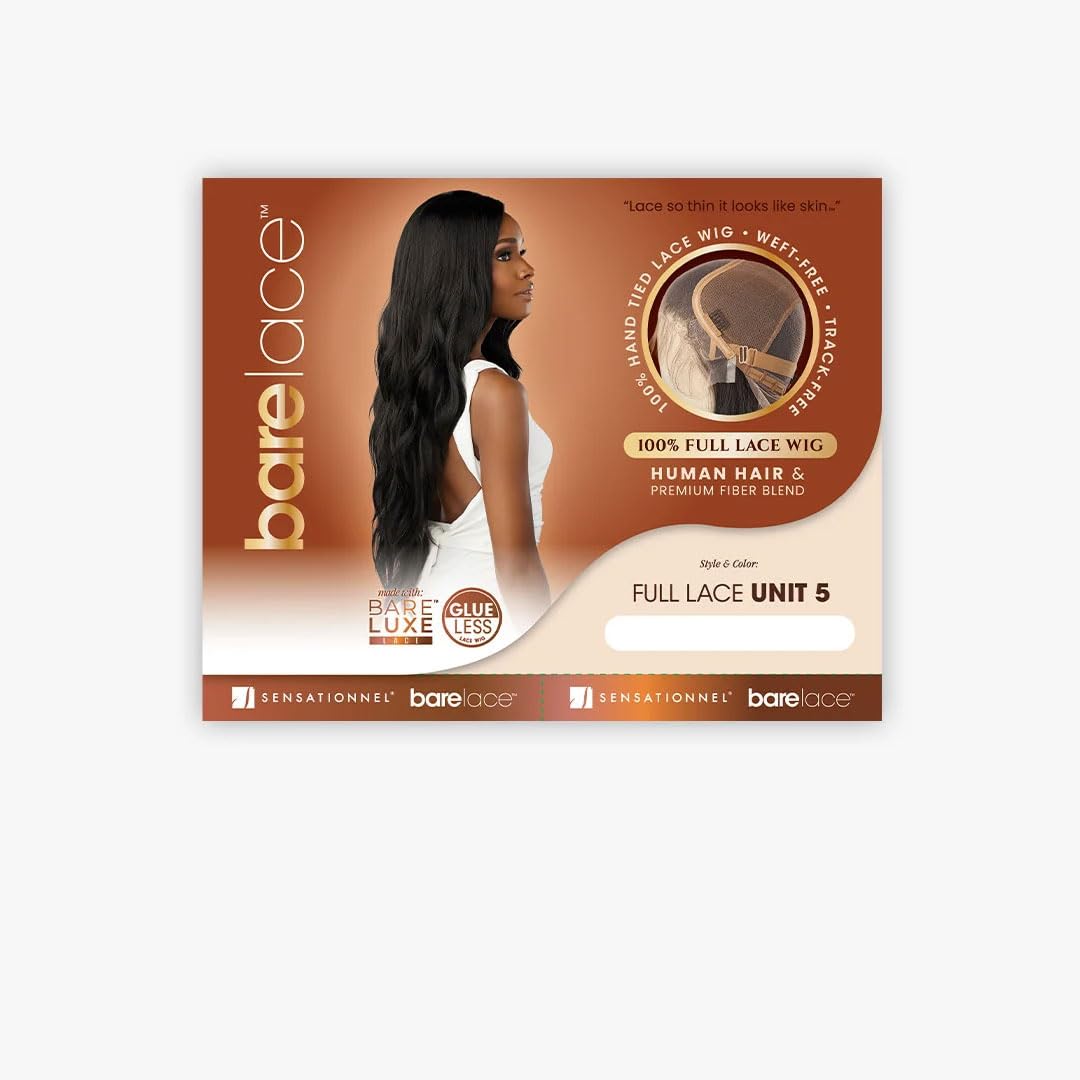 Sensationnel Bare Lace Fulllace Wig - Unit 5 Human Hair Blend All Lacefrontal Glueless Synthetic 180 Degree Preplucked Hairline