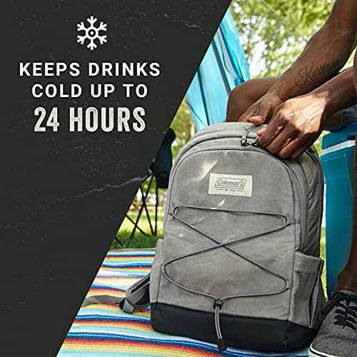 Coleman Backroads 30-Can Soft Cooler Backpack, Leak-Proof Portable Insulated Backpack Cooler, Keeps Contents Cold up to 24Hrs, Built-in Bottle Opener