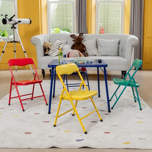 Homy Casa Folding Table and Chairs Set for Kids Dining Room Daycare and Classrooms, Children's Activity Table and Chairs S...