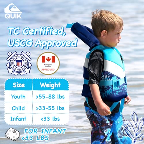 ROXY Women's Life Vest and Quiksilver Youth Life Vest, USCG and Transport Canada Approved PFD, Evoprene CGA Life Jacket fo...