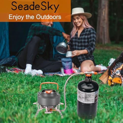 Portable Backpacking Stove with Piezo Ignition Windproof Camping Gas Stove Camp Stove Foldable Burner with Propane Caniste...