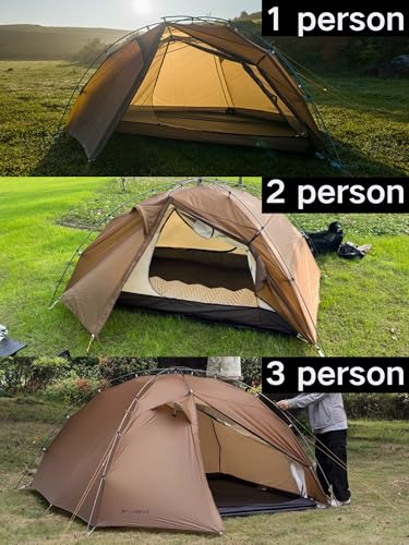 3F UL Gear Taiji 1 Person Tent for Camping, Ultralight 3 Season 5000mm+ Waterproof Backpacking Tent, Easy Set up Solo Camp...