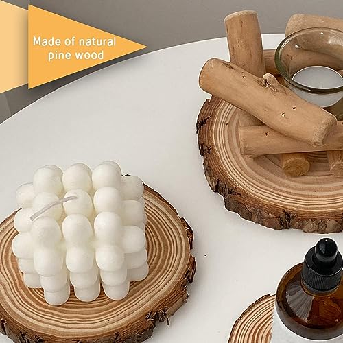 Unfinished Wood Slices for centerpieces 18 PCS 5.1-5.5 Inch,Round Wooden Discs with Tree Bark,Wood Cookies Circles for Cra...