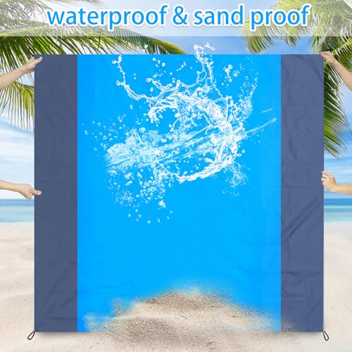 AEXHOT Beach Blanket Waterproof Sandproof Beach Mat 79" X 83" for 2-7 Adults Lightweight Quick Drying Outdoor Picnic Mat B...