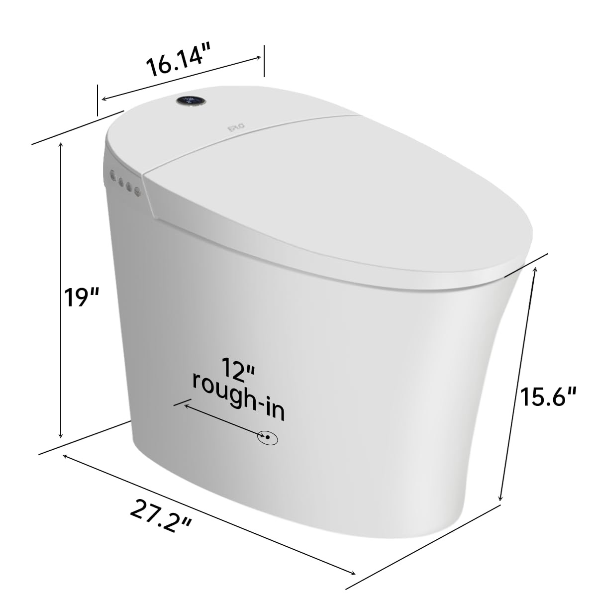 EPLO Smart Toilet,One Piece Bidet for Bathrooms,Modern Elongated Toilet with Multiple Washing,Warm Water,Dual Auto Flush,Foot Sensor Flush,Heated Seat,Electric Tankless Toilets with LED Display E16