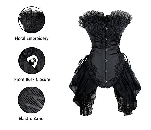 Charmian Women's Sexy Corset Bustier Dress Gothic Victorian Cosplay Party Outfit