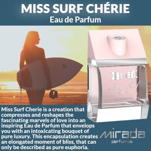 MIRADA Miss Surf Ch rie, Women's Eau de Parfum (EDP) 3.4 FL. Oz (100ml), Womens Perfume with Notes of Strawberry, Mandarin Oran