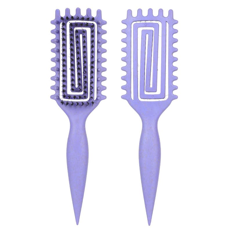 Curl Defining Brush, Curl Brush For Curly Hair, Curly Hair Brush for Combing and Shaping Curls, Vented Curl Hair Brush (Purple)