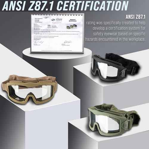 Lancer Tactical AERO Airsoft Tactical Safety Goggles ANSI Z87.1-Anti-Fog Glasses, 3mm Dual Pane Lens for Hunting, Paintball