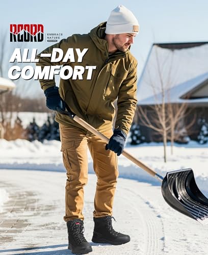 R CORD Snow Boots for Men Non-slip Waterproof Insulated Mens Snow Boots Mens Winter Boots Hiking Boots Ankle for Outdoor A...