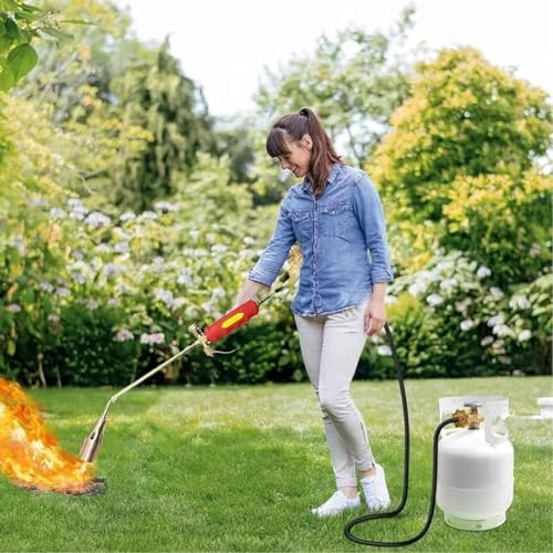 Portable Propane Torch Weed Burner Kit,Propane Flame Thrower with Hose,Electric Weed Burner,Thermal Weeder & BBQ Lighter,F...
